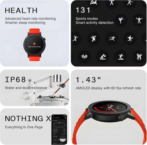 CMF Watch 3 Pro Smart Watch for Men Women, Bluetooth Call AI Smartwatch with Energy Score, Heart Rate Tracking, Sleep Monitor, GPS & 130+ Sport Modes, Fitness Tracker for Android iOS, IP68 Ash Grey - Image 3