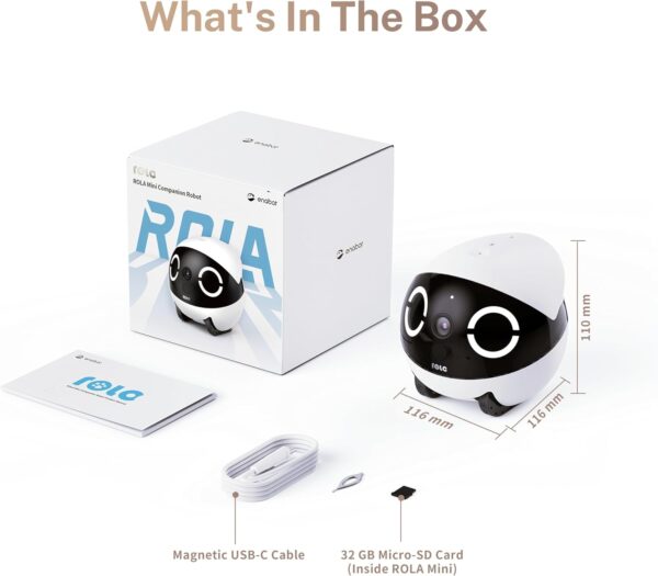 Enabot EBO 2K Camera Robot ROLA Mini: Movable Pet Camera Battery-Powered with Phone App, Indoor Cam w/One-Touch Call, 2-Way Talk, Night Vision, Motion Detection, Video Recording - Image 9