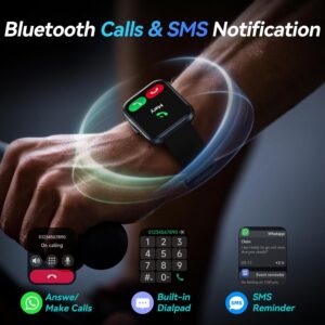 Smart Watches for Men Android & iPhone, 1.8″ Alexa Built-in Smartwatches Fitness Tracker Watch with Bluetooth Calls, IP68 Waterproof, Heart Rate/Sleep/SpO2 Monitor, 110 Sport Modes – Black