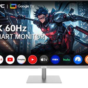 KTC 32 Inch 4K Smart Monitor with Google TV System 3840 * 2160P Netflix Licensed Type C 65W PD Speakers 5W*2 Dolby Audio Hey Google Voice Remote HDR WiFi Bluetooth VESA Tiltable 32 in Smart TV