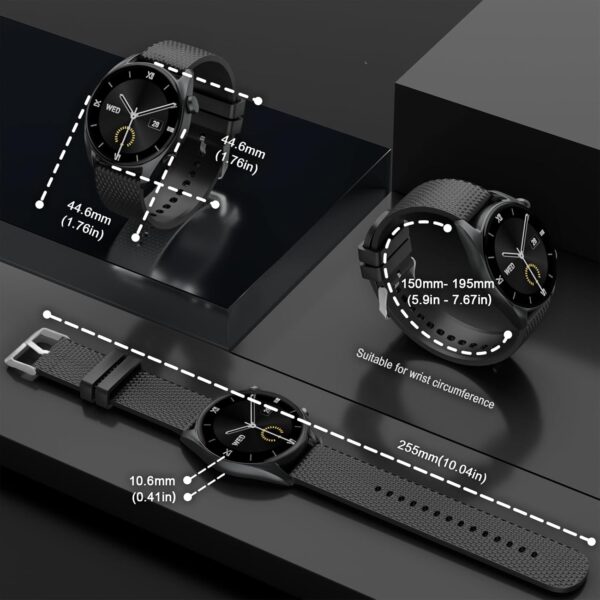 Smart Watches for Men Women(Answer/Make Calls), 1.43" AMOLED HD with 100+ Sport Modes, Heart Rate/Sleep Monitor/Steps/Calories/IP68 Waterproof Fitness Tracker, smartwatch for Android iOS,Black - Image 9