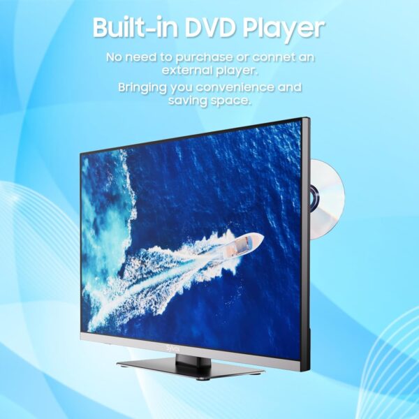 SYLVOX 12 Volt TV, 22" Smart Television with DVD Player Built in, 1080P Google OS ATSC NTSC WiFi Bluetooth HDMI USB, AC/DC Powered, 12V TV for RV Camper Boat Coastal Home (Marine Series) - Image 5