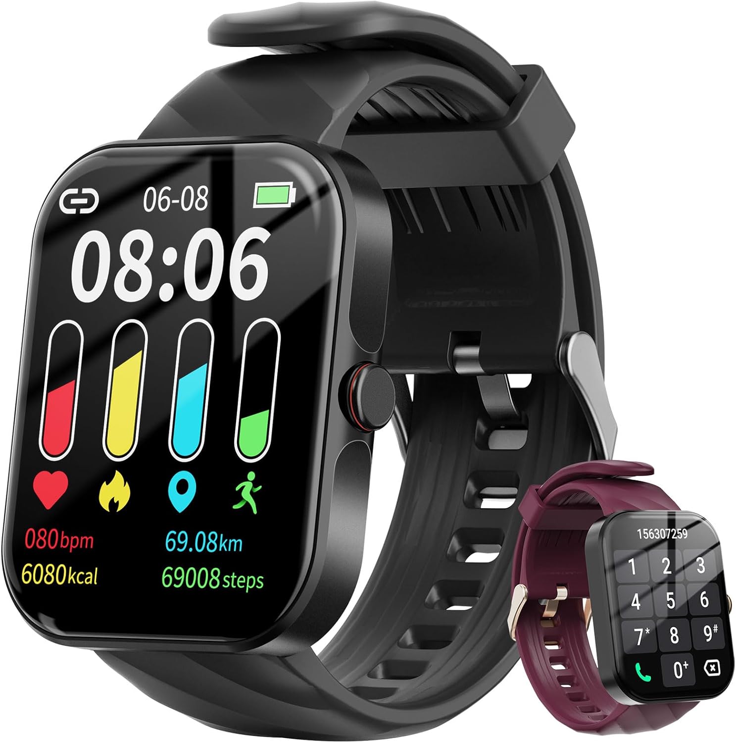Smart Watch for Men Women (Answer/Make Call),1.91" HD，Metal Bezel，110+ Sports Modes，IP68 Waterproof, Activity Tracker,Android/iOS Compatible,Pedometer/Heart Rate/Spo2/Sleep Monitor
