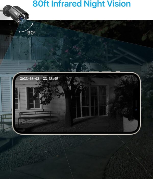 ZOSI 1080P CCTV Camera Outdoor Indoor Hybrid 4 in 1 HD TVI/CVI/AHD/CVBS Home Security Cameras System,Night Vision,Waterproof Metal Housing Bullet Cam For 960H,720P,1080P,5MP,4K analog Surveillance DVR - Image 4