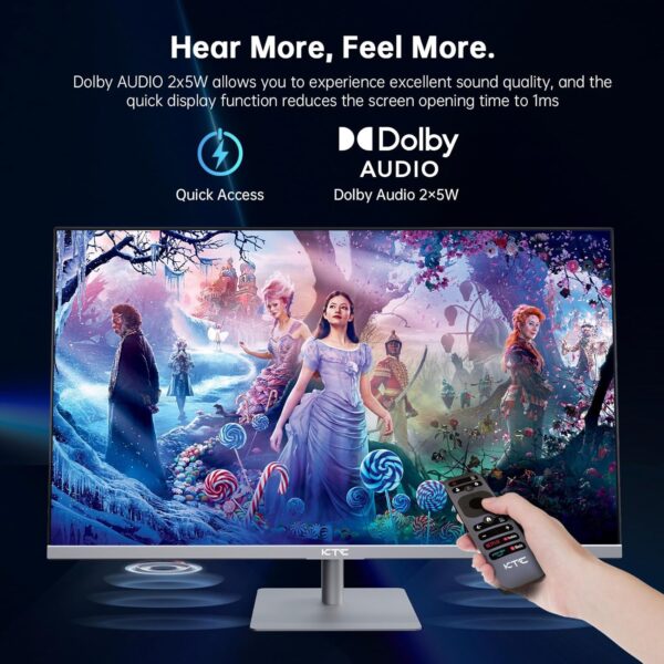 KTC 32 Inch 4K Smart Monitor, Google System UHD (3840x 2160) Smart Monitor with Speakers, Netflix Licensed, Type-C 65W PD, WirelessDisplay, HDR, Bluetooth, Hey Google Voice Remot, VESA Support, A32Q8 - Image 5