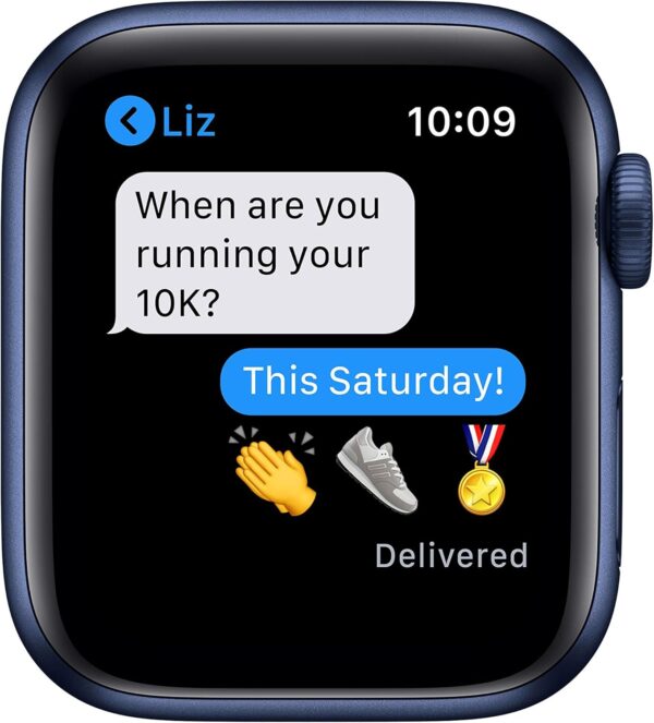 Apple Watch Series 6 (GPS, 40mm) - Blue Aluminum Case with Deep Navy Sport Band (Renewed) - Image 5