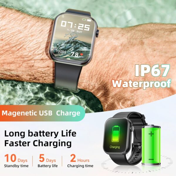 Hwagol Smart Watch (Answer/Make Call) 1.85inch Fitness Tracker, DIY Dials/Pedometer/Calories/Multiple Sport Modes/Voice Assistant, Smart Watches for Men Women Android iOS Phones - Image 7