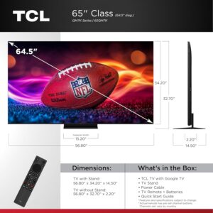 TCL 65-Inch Class QM7K Series QD-Mini LED 4K UHD Google Smart TV Best Premium Mini-LED TV – QLED, 144hz, 288hz Gaming Rate, Anti-Reflective Screen, Bang & Olufsen Audio, Atmos (65QM7K, 2025 Model)