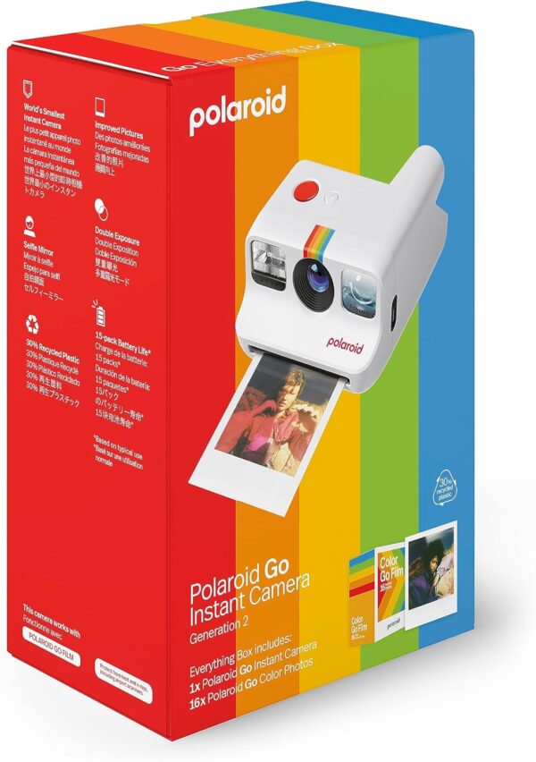 Polaroid Go Generation 2 - Mini Instant Camera + Film Bundle (16 Photos Included) - White (6282) - Image 2