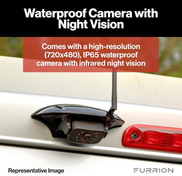 Furrion Vision S Wireless RV Backup Camera System with 4.3-Inch Monitor, 1 Rear Sharkfin, Infrared Night Vision, Wide-Angle View, Hi-Res, IP65 Waterproof, Motion Detection, Microphone - FOS43TASF - Image 4