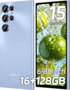 Read more about the article OUKITEL C61 Unlocked Cell Phone 2025- Android 15, 6.88″ Display Smartphone, 16GB+128GB/1TB, 5150mAh Battery Phone, 13MP Camera, 4G Dual Sim Mobile Phones, Fingerprint/Face Unlock/GPS/BT5.0, Blue