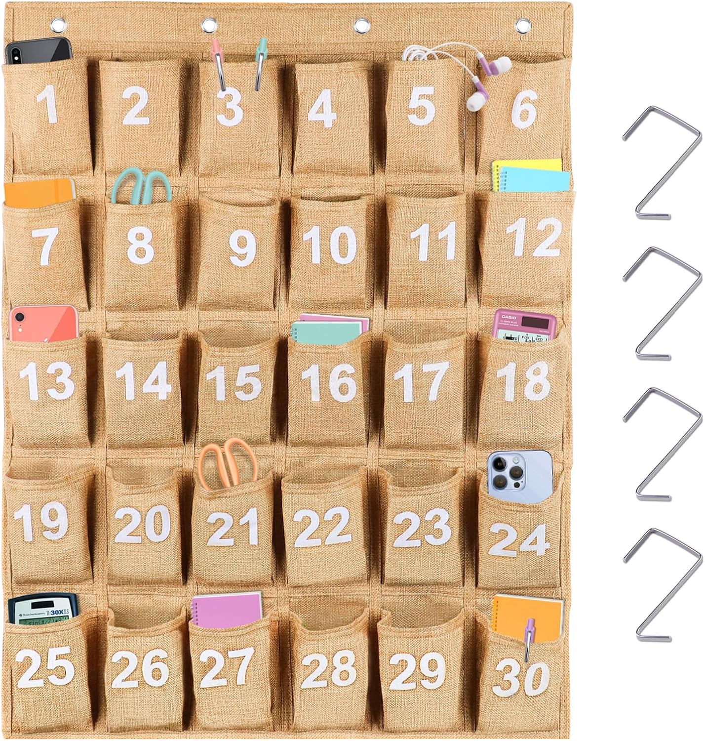 You are currently viewing Eamay 30 Numbered Classroom Pocket Charts for Cell Phones and Calculators Holder Wall Door Mount Hanging Organizer