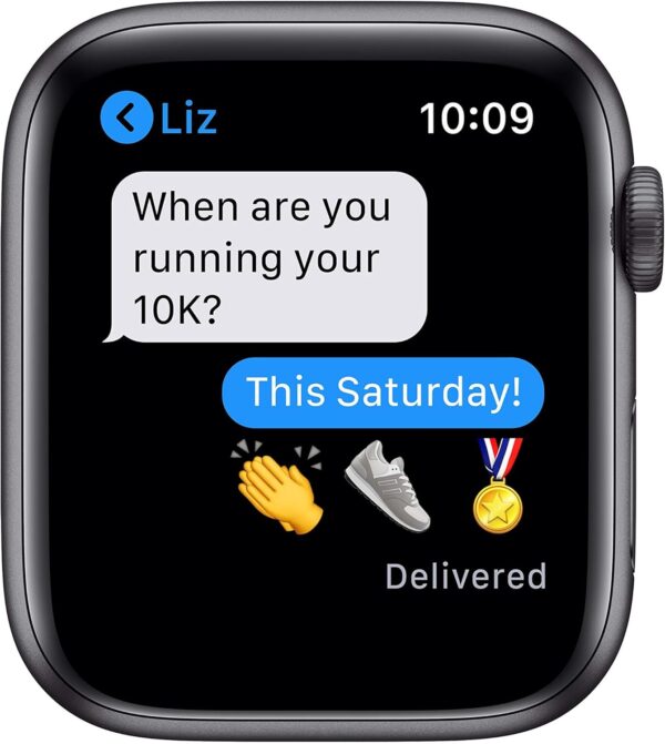 Apple Watch Series 6 (GPS, 44mm) - Space Gray Aluminum Case with Black Sport Band (Renewed) - Image 5