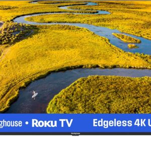 Westinghouse Edgeless Roku TV – 43 Inch Smart Television, 4K LED UHD w/HDR 10, Wi-Fi & Mobile App Connectivity, Flat Screen Compatible w/Apple AirPlay, Alexa, & Google Assistant