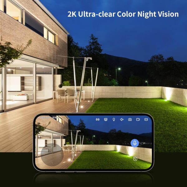 Jennov Outdoor/Indoor Security Cameras 5Ghz/2.4Ghz, 2K HD WiFi/Color Night Vision/Motion Detection /2-Way Audio/IP66 Waterproof Pet Dog Cat Baby Monitor Camera for Home Security - Image 3