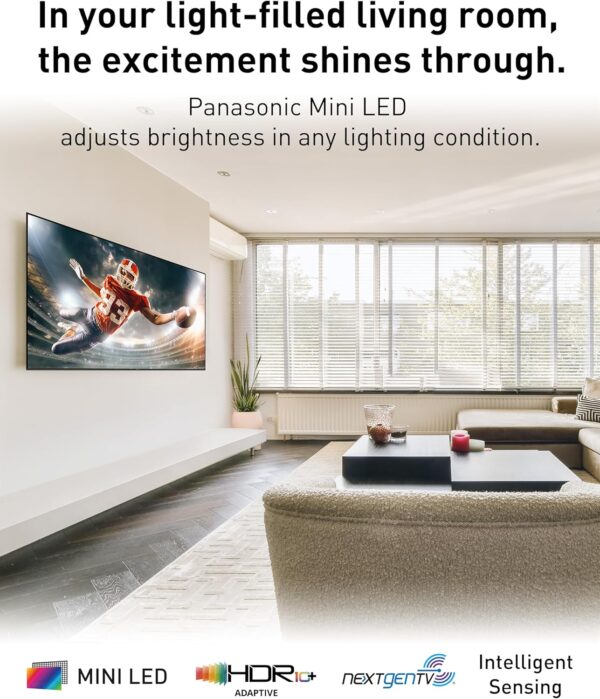 Panasonic W95 Series 65-inch Mini LED 4K Ultra HD Smart Fire TV, Sport Stadium Mode, ATSC3.0, Dolby Vision IQ, Dolby Atmos, HDR10+ Adaptive, Press and Ask Alexa, 144Hz, Wall-mountable - 65W95AP - Image 3