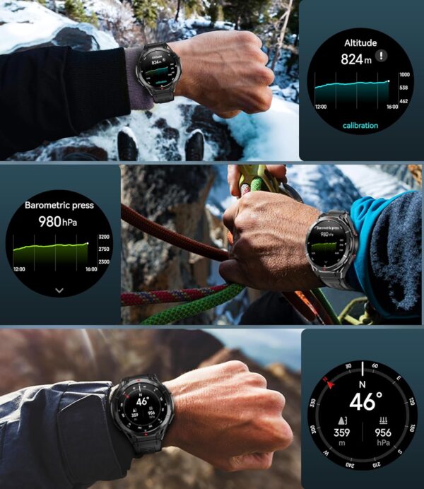 OUKITEL Smart Watch for Men GPS Watch, 1.43" AMOLED Display, 5ATM Waterproof Military Watch, 150+ Sport Modes, Fitness Activity Tracke with Compass Pedometer Sleep Monitor Heart Rate, for Android iOS - Image 6
