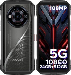 Read more about the article DOOGEE S118 Pro (2025) Rugged Phone 5G,10800mAh(33W) 24GB+512GB/2TB Rugged Smartphone Unlocked,DDR5,108MP+20MP Night Vision,6.6”FHD+120Hz Cell Phone,Dual SIM/Dual Unlock/NFC/GPS/OTG/WiFi 6
