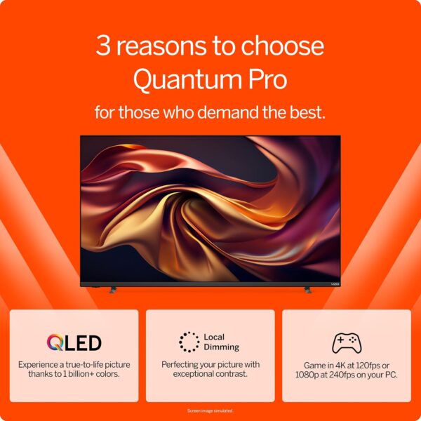 VIZIO 50-inch Quantum Pro 4K 120Hz QLED HDR10+ Smart TV with Dolby Vision, Active Full Array, 240Hz @ 1080p PC Gaming, WiFi 6E, Apple AirPlay, Chromecast Built-in, M50QXM-K01, 2023 Model - Image 4