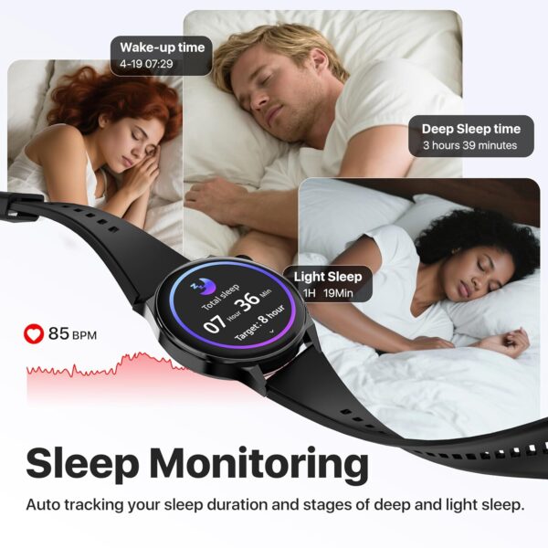 AI ChatGPT Translator Watch, Fitness Tracking, Heart Rate & Sleep Monitor, OLED Display, Titanium Alloy IP68 Waterproof, Multi-Sport Modes, Black - Image 4