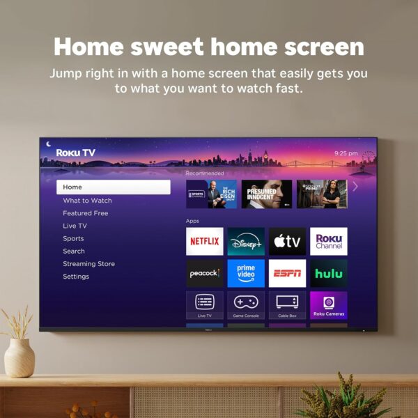 Roku Smart TV 2025 – 75-Inch Pro Series, Mini-LED TV – RokuTV with Backlit Voice Remote Pro – Flat Screen 4K QLED Television with 120Hz Refresh Rate & Dolby Vision IQ, Live News, Sports, Entertainment - Image 8