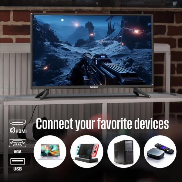 Westinghouse 32 Inch TV with DVD Player Built in, HD LED Small Flat Screen Non-Smart Television DVD Combo, Works with Fire Stick, Roku, Apple TV, TiVo, Xumo, and Streaming Devices - Image 5