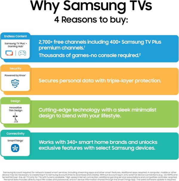 Samsung 50-Inch Class QLED Q7F Series Samsung Vision AI Smart TV (2025 Model, 50Q7F) Quantum HDR, Object Tracking Sound Lite, Q4 AI Gen1 Processor, 4K upscaling, Gaming Hub, Alexa Built-in - Image 8