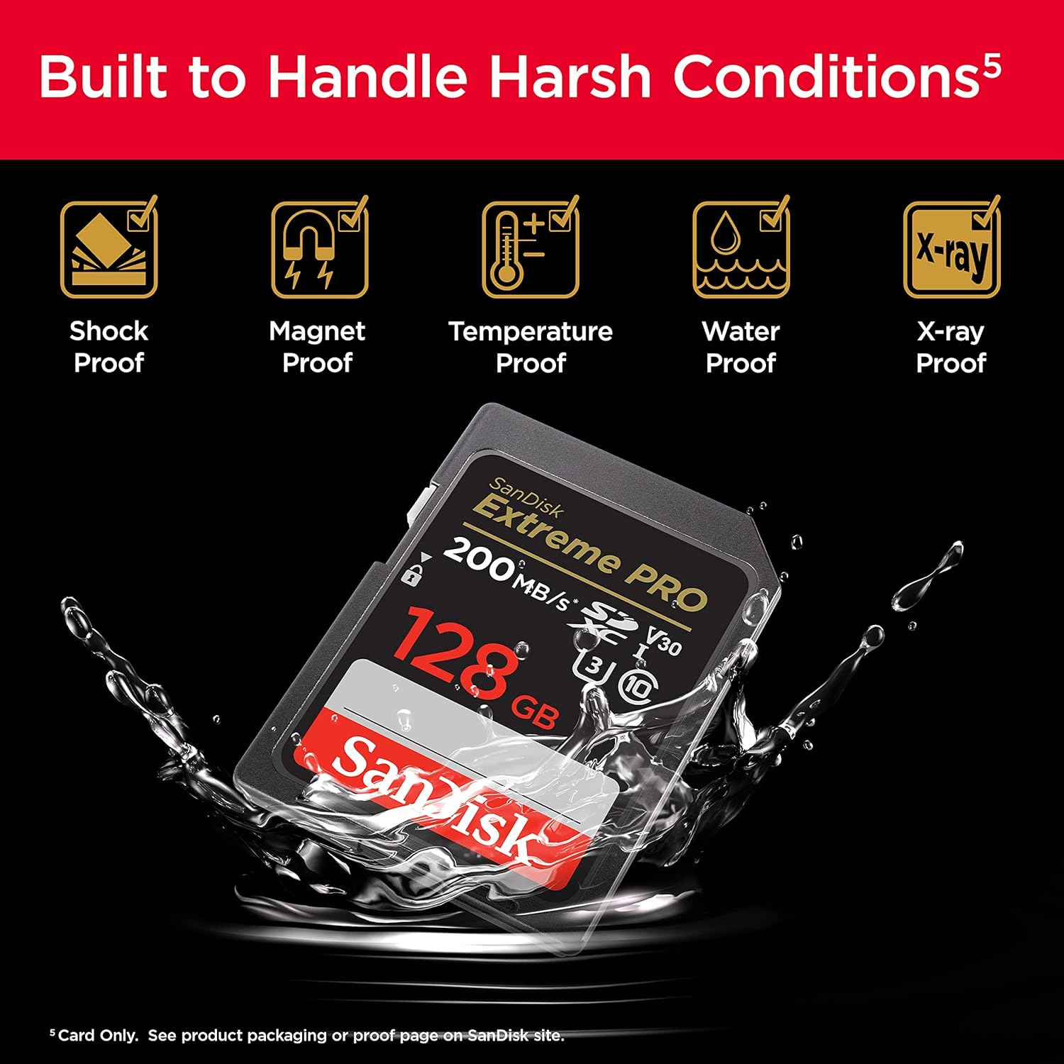 SanDisk 128GB Extreme PRO SDXC UHS-I Memory Card - C10, U3, V30, 4K UHD, SD Card - SDSDXXD-128G-GN4IN - Image 5