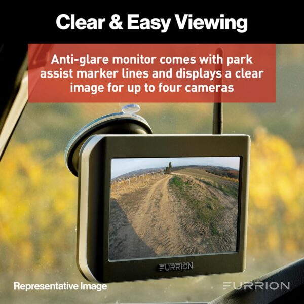 Furrion Vision S Wireless RV Backup Camera System with 4.3-Inch Monitor, 1 Rear Sharkfin, Infrared Night Vision, Wide-Angle View, Hi-Res, IP65 Waterproof, Motion Detection, Microphone - FOS43TASF - Image 3