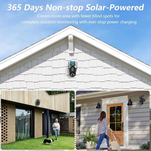 GALAYOU 2K Security Cameras Wireless Outdoor-360° PTZ Cameras for Home Security with Solar Panel/Battery Powered, Night Vision, Two-Way Audio, PIR Sensor, Works with Alexa, R1 4P Black (2.4Ghz Only) - Image 4