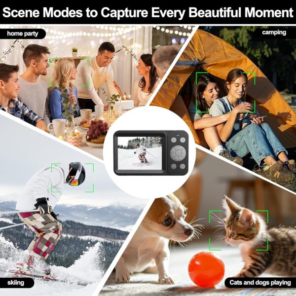 Upgraded 5K Dual Screen Digital Camera,80MP Vlog Photography Camera for YouTube,Campus,Travel,Compact Point & Shoot Camera for Teens & Beginners with Autofocus,18x Zoom,Anti-Shake,Black - Image 8