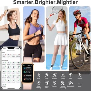 GADIXY Fitness Tracker,Smart Watch 7 Day+ Battery with 24/7 Heart Rate/Step/Calories,Activity Tracker,Aluminium Case,Blood Oxygen Sleep Monitor,IP68 Fitness Watches for Women Android&iOS Gold+Pink