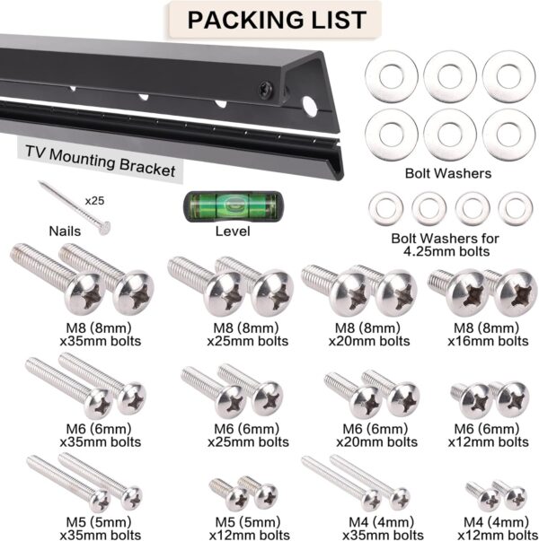 No Drill Drywall TV Mount, No Stud TV Wall Mount for Most Brand 22-55 Inch TVs up to 100 lbs, Easy Install No Stud Studless TVs Wall Mount, Include All Hardware-New Level Bubble Meter - Image 6