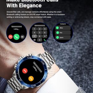 Smart Watch for Men (Answer/Make Call),1.43”AMOLED Screen with 24 Hours Healthy Monitor, 100+ Sports Modes Fitness Tracker Watch, 400mAh Battery Pedometer Calorie Smartwatch Compatible Android iOS
