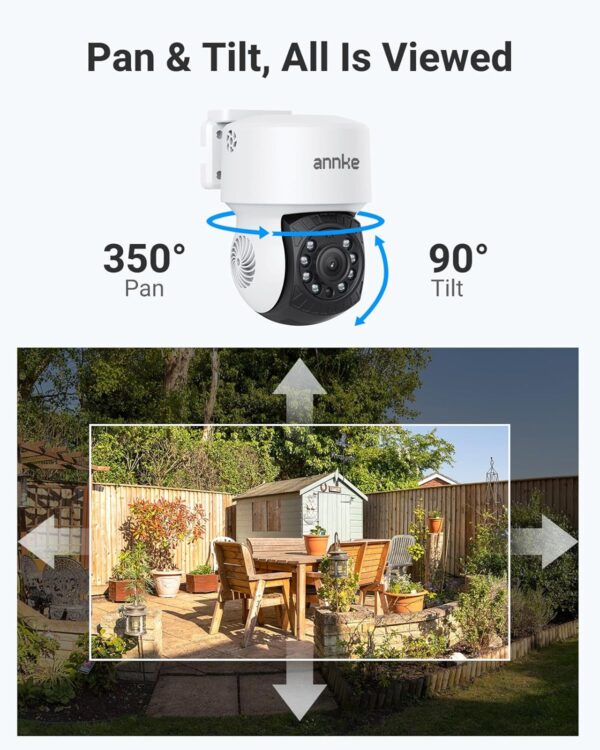 ANNKE 2Pack 1080P 2MP AHD CCTV Home Surveillance Dome Wired PT Camera with 350° pan and 90° tilt, 100ft IR Night Vision, IP65 Weatherproof Security Add–On Cam for Outdoor, Wide Compatibility - APT200 - Image 2