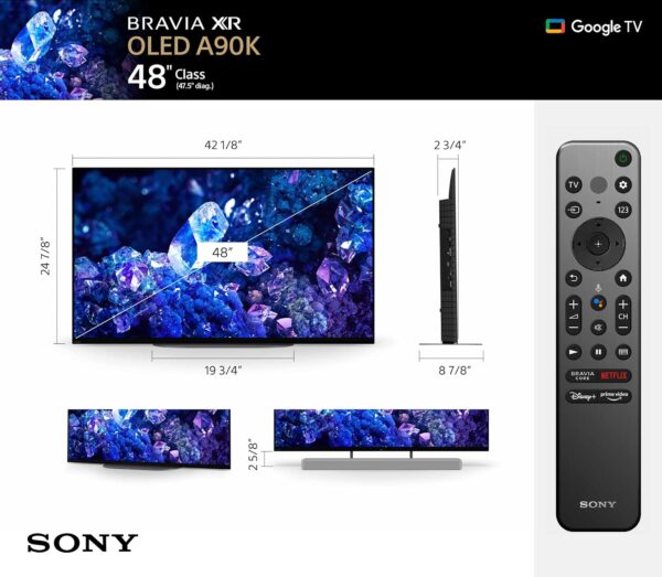 Sony 48 Inch 4K Ultra HD TV A90K Series: BRAVIA XR OLED Smart Google TV with Dolby Vision HDR and Exclusive Features for The Playstation- 5 XR48A90K- Latest Model,Black - Image 6