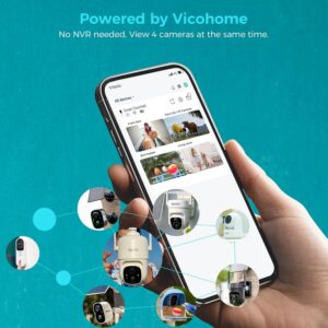 Sovmiku 2CG6 Solar Security Camera Wireless Outdoor,Battery Powered,Easy to Setup,PIR Motion Detection,Two Way Audio, Audible Flashlight Siren,2.4GHz Wi-Fi Color Night Vision, 180 Days Exchange Policy