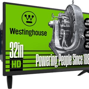 Westinghouse 32 Inch TV with DVD Player Built in, HD LED Small Flat Screen Non-Smart Television DVD Combo, Works with Fire Stick, Roku, Apple TV, TiVo, Xumo, and Streaming Devices
