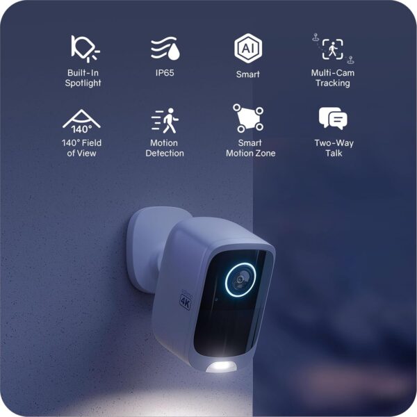 4K Security Cameras Wireless Outdoor/Indoor, Battery Cameras for Home Security, No Monthly Fees, 32G Local Storage, Advanced AI, 5W Solar Panels, Color Night Vision, 2-Way Audio, 2.4Ghz WiFi - Image 6