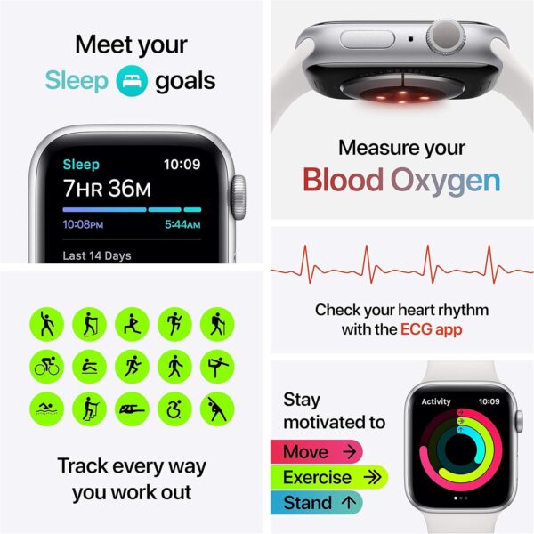 Apple Watch Series 6 (GPS, 44mm) - Space Gray Aluminum Case with Black Sport Band (Renewed) - Image 6