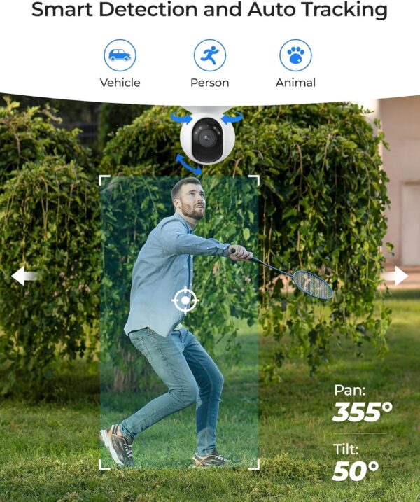 REOLINK 4K Outdoor Plug-in WiFi 6 Security Camera, PTZ Camera for Home Security, Wi-Fi 6 New Tech, Motion Tracking, Smart Detection, 3X Optical Zoom, Motion Spotlight, Local Storage, E1 Outdoor Pro - Image 4
