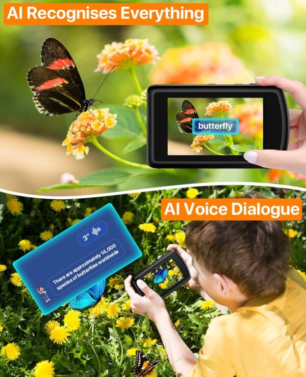 AI Digital Camera, Cameras for Photography with WiFi, AI Recognizes Everything, Autofocus Digital Camera for Kids with Dual Lens 3.6" IPS Touch Screen, 1080P Point and Shoot Cameras with 32 GB Card - Image 2