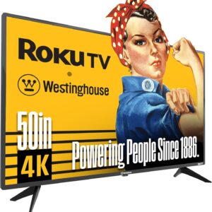 Westinghouse Roku TV – 50 Inch Smart TV, 4K UHD Television with Wi-Fi Connectivity and Mobile App, LED Flat Screen Compatible with Apple HomeKit, Alexa and Google Assistant