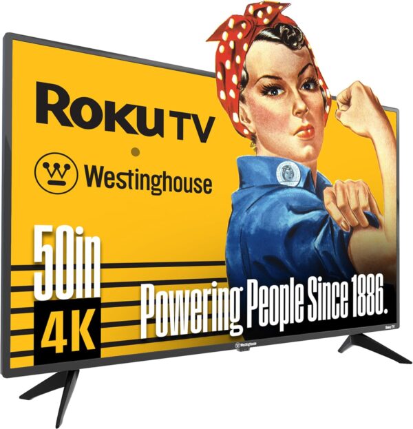 Westinghouse Roku TV - 50 Inch Smart TV, 4K UHD Television with Wi-Fi Connectivity and Mobile App, LED Flat Screen Compatible with Apple HomeKit, Alexa and Google Assistant