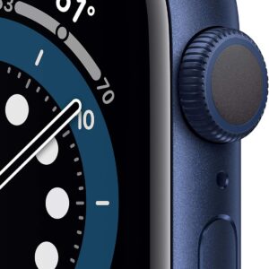 Apple Watch Series 6 (GPS, 40mm) – Blue Aluminum Case with Deep Navy Sport Band (Renewed)