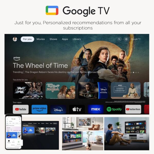 55-Inch Class QLED 4K Smart TV, Ultra-Slim Mural TV, 144Hz, HDR, Art Mode w/AI Art, Wide Color Gamut, Dolby Vision IQ, Dolby Atmos, Google Assistant Voice Remote(55F75, 2025 Model) - Image 8