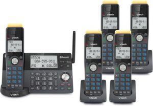 Read more about the article VTech IS8128-51 Super Long Range 5-Handset DECT 6.0 Cordless Phone for Home with Answering Machine, 2300 ft Range, Call Blocking, Bluetooth Connect to Cell, Intercom