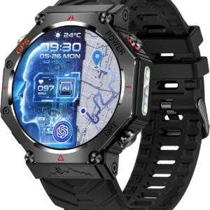 SW8(Black) 1.39″ Stylish Smartwatch for Men, Bluetooth Calling, AI Voice Assistant, 107 Sport Modes, 3ATM Waterproof, Fashionable Design, Compatible with Android/iOS