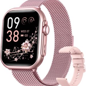 Smart Watches for Women (Android/iPhone), 1.83″ HD Smart Watch with Calls/Messages/Notifications, Sleep/Heart Rate/SpO2/Blood Pressure Monitor, 110+ Sports Modes Fitness Tracker Watch, 1000mAh Battery