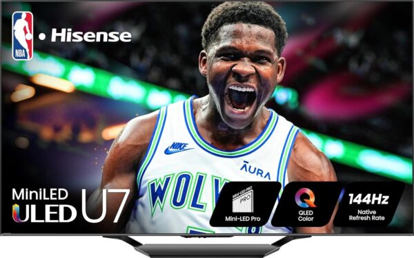 Hisense 85-Inch Class U7 Series Mini-LED ULED 4K UHD Google Smart TV (85U7N) - QLED, Dolby Vision IQ, Dolby Atmos, Full Array Local Dimming, 144Hz Game Mode Pro, VRR, Alexa Compatibility